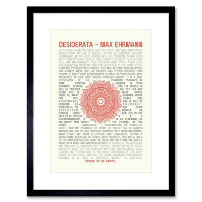 Artery8 Wall Art Print Desiderata Ehrmann Mandala Artwork Framed 9X7 Inch from B&Q