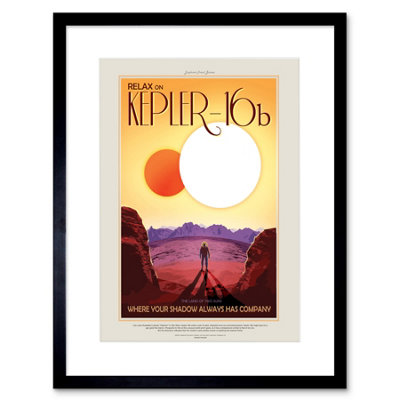 Artery8 Wall Art Print Nasa Space Travel Advert Kepler-16B Artwork Framed 9X7 Inch from B&Q