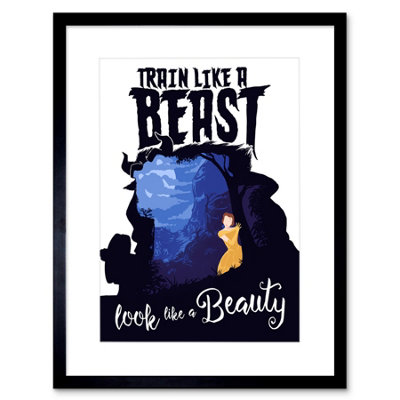 B&Q -  Wall Art Print Train Hard Look Like A Beauty Artwork Framed 9X7 Inch