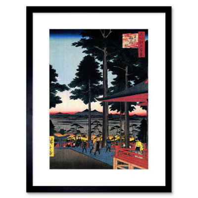 B&Q -  Wall Art Print Utagawa Hiroshige Inari Shrine Oji Artwork Framed 9X7 Inch