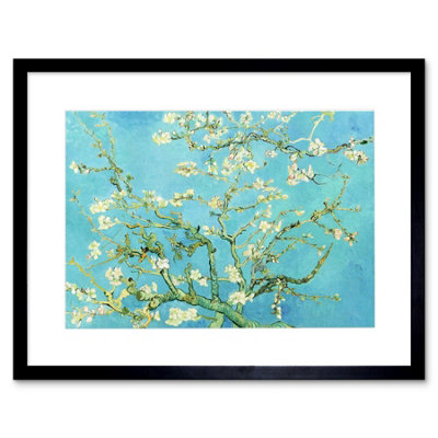 Artery8 Van Gogh Branches Almond Blossom 1890 Artwork 12X16" Framed Wall Art Print from B&Q