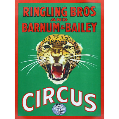 Wee Blue Coo Unframed Wall Art Ringling Bros Barnum Bailey Circus Jaguar12X16 Inch from B&Q