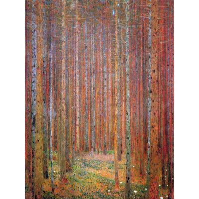 Wee Blue Coo Blue Wee Coo Unframed Wall Art Klimt Tannenwald I Fir Forest - 12X16 Inch