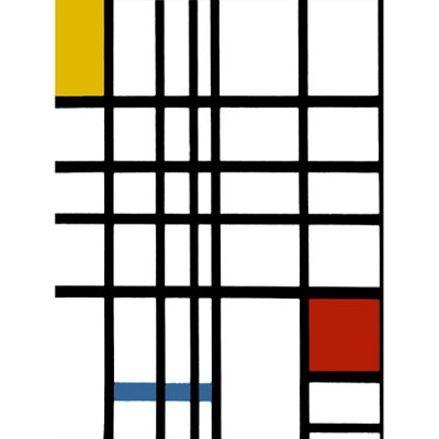 Wee Blue Coo Unframed Wall Art Piet Mondrian Composition Yellow Blue Red12X16 Inch from B&Q