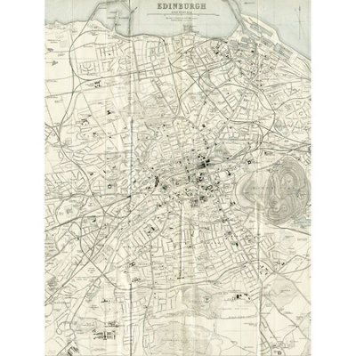B&Q -  Unframed Wall Art Map 1935 Edinburgh City Scotland Plan Chart12X16 Inch