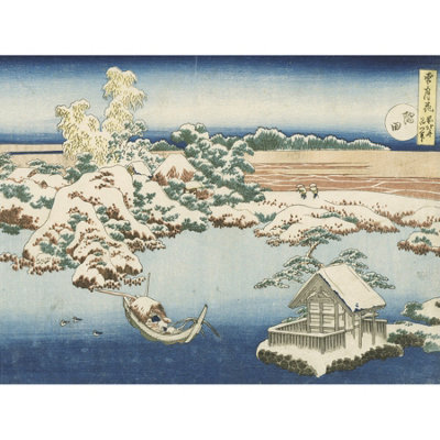 Artery8 Unframed Wall Art Hokusai The Sumida River In Snow Japanese Painting12X16 Inch from B&Q