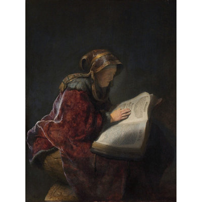 Artery8 Unframed Wall Art Rembrandt Old Woman Reading Portrait12X16 Inch