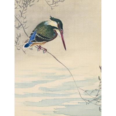 Artery8 Unframed Wall Art Ohara Koson Kingfisher Bird Japanese Painting12X16 Inch from B&Q