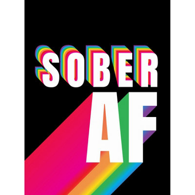 Wee Blue Coo Unframed Wall Art Sober Af Rainbow Typography Black12X16 Inch from B&Q