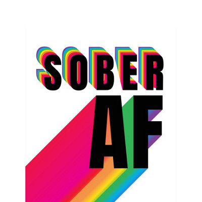 Wee Blue Coo Unframed Wall Art Sober Af Rainbow Typography White12X16 Inch from B&Q