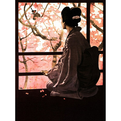 Wee Blue Coo Unframed Wall Art Opera Madame Butterfly Japanese12X16 Inch from B&Q