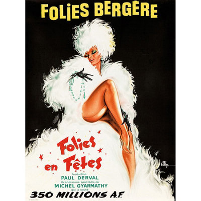 Wee Blue Coo Blue Wee Coo Unframed Wall Art Folies Bergere Theatre Cabaret - 12X16 Inch