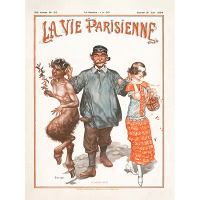 Artery8 Unframed Wall Art La Vie Parisienne Punishing Faun Girl Magazine Cover12X16 Inch from B&Q