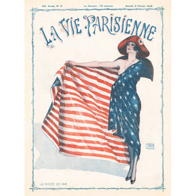 Artery8 Unframed Wall Art La Vie Parisienne Fashion 1918 Usa Flag Magazine Cover12X16 Inch from B&Q