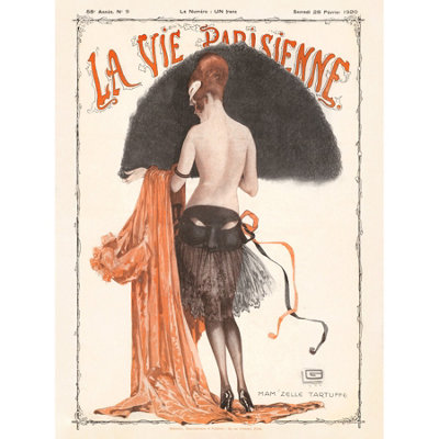 Artery8 Unframed Wall Art La Vie Parisienne Mademoiselle Tartuffe Magazine Cover12X16 Inch from B&Q