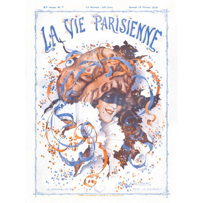 Artery8 Unframed Wall Art La Vie Parisienne Celebrate Carnival 1919 Magazine Cover12X16 Inch from B&Q