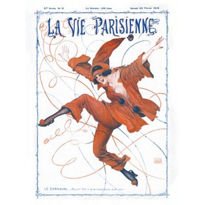 Artery8 Unframed Wall Art La Vie Parisienne Carnival Clown Magazine Cover12X16 Inch from B&Q