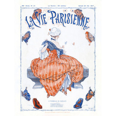 Artery8 Unframed Wall Art La Vie Parisienne Butterfly Woman Magazine Cover12X16 Inch from B&Q
