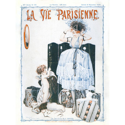 Artery8 Unframed Wall Art La Vie Parisienne Trying On Hats Cherub Magazine Cover12X16 Inch from B&Q