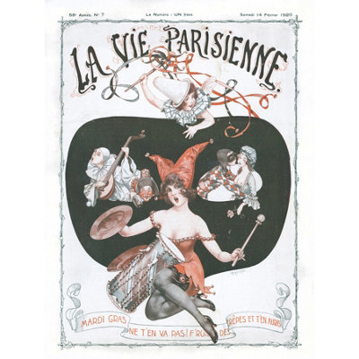 Artery8 Unframed Wall Art La Vie Parisienne Mardi Gras 1920 Magazine Cover12X16 Inch from B&Q