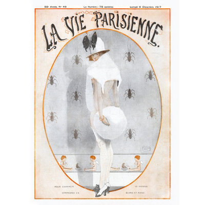Artery8 Unframed Wall Art La Vie Parisienne Woman White Charmer Magazine Cover12X16 Inch