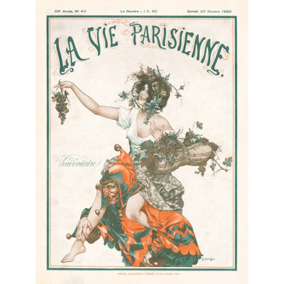 Artery8 Unframed Wall Art La Vie Parisienne Autumn Jester Harvest Magazine Cover12X16 Inch from B&Q