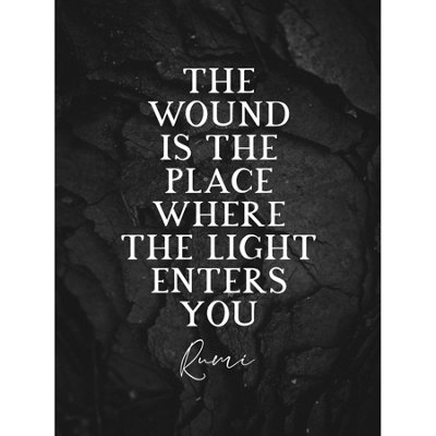Artery8 Unframed Wall Art Slate Quote Rumi Wound Light Enters12X16 Inch from B&Q