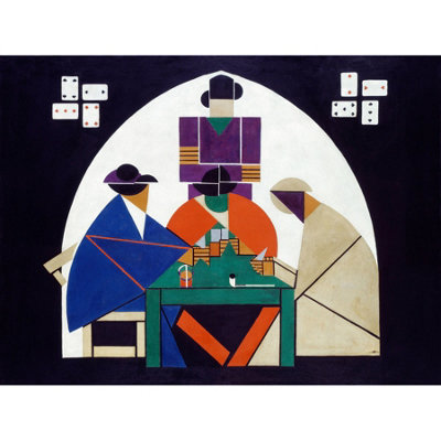 Wee Blue Coo Unframed Wall Art Theo Van Doesburg Card Players12X16 Inch from B&Q