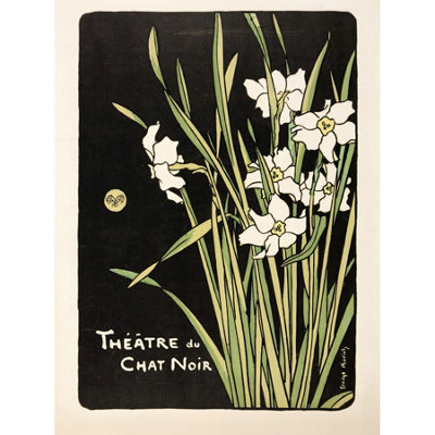 Wee Blue Coo Unframed Wall Art Auriol Program Cover Theatre Chat Noir12X16 Inch from B&Q