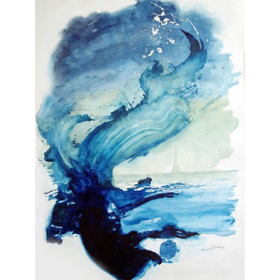 Wee Blue Coo Unframed Wall Art Eduard Tomek Sea Abstract12X16 Inch from B&Q