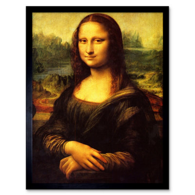 Artery8 Framed Wall Art Old Master Painting Leonardo Da Vinci Mona Lisa La Gioconda Reproduction12X16 Inch from B&Q