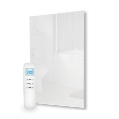 Mirrorstone Heating White Mirrorstone - Quartz Glass - Panel - Glass - 700W Infrared Heating Panel