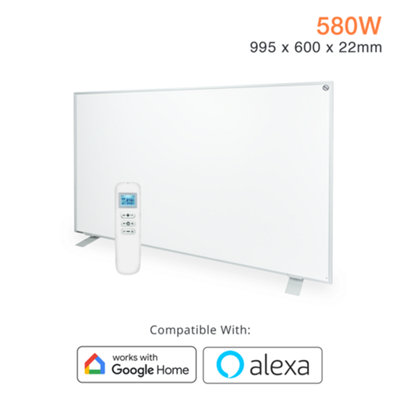 Mirrorstone Heating Mirrorstone Nexus White Panel Fir Coating 580W Portable Infrared Heating Panel from B&Q