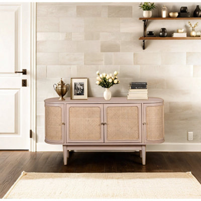  - Berma Cane & Mango Wood 4 Doors Sideboard