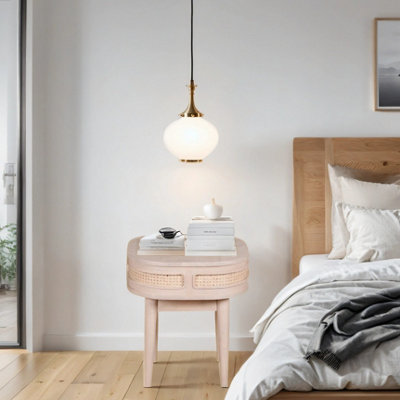  - Berma Cane & Mango Wood Bedside Table