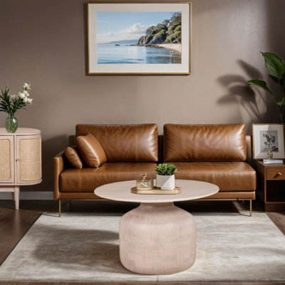  - Berma Mango Wood Round Coffee Table