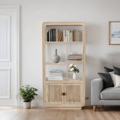 Paloma Carved Mango Wood Bookcase from B&Q