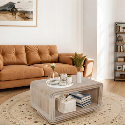 Paloma Carved Mango Wood Coffee Table from B&Q