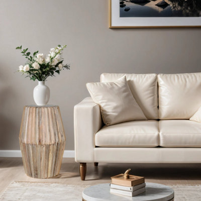 Paloma Carved Mango Wood Side Table from B&Q