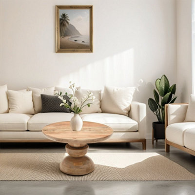 Merlin Mango Wood Round Coffee Table from B&Q