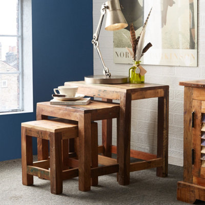 Vema Reclaimed Boat Nests Of 3 Stools from B&Q