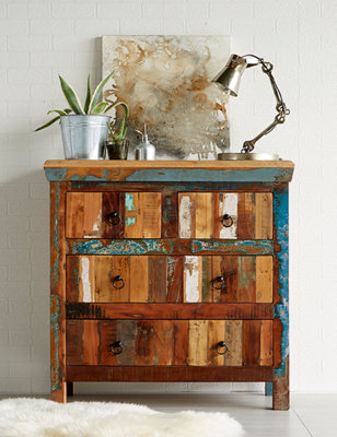 Vema Reclaimed Boat 4 Drawer Medium Sideboard from B&Q