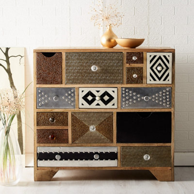 Amish Reclaimed Wood 14 Drawers Chest from B&Q