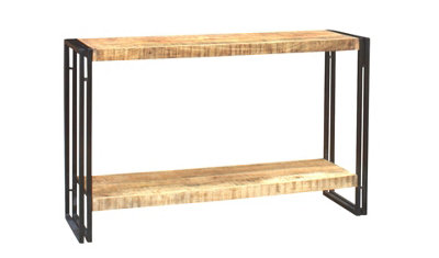 Kingwood Upcycled Industrial Console Table Made From Reclaimed Metal & Solid Wood from B&Q