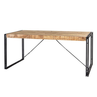Kingwood Up-Cycled Industrial Metal And Wood Medium Dining Table from B&Q