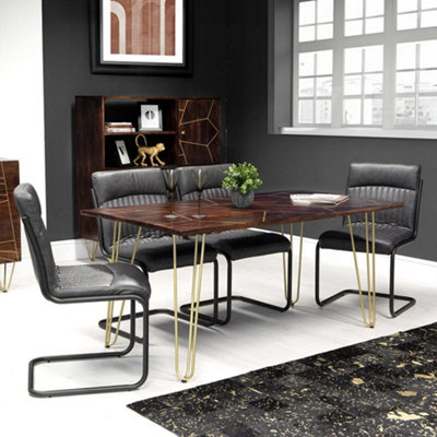 Loft Dark Mango Wood Rectangular 6 Seater Dining Table from B&Q