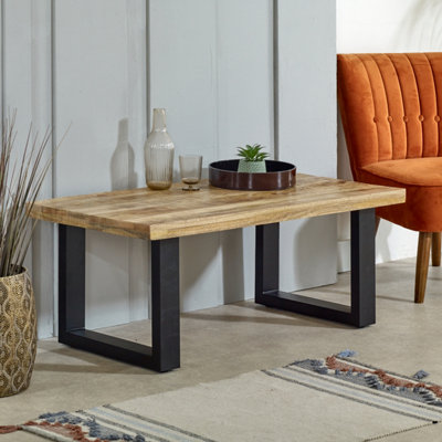 Alphon Mango Wooden & Metal Coffee Table from B&Q
