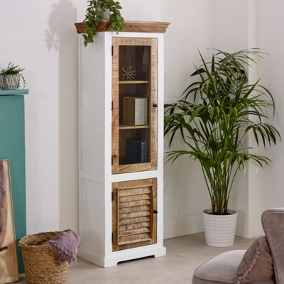  - Breo Solid Mango Wood BookcaseWhite