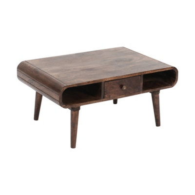  - Aertona Dark Mango Wood Coffee Table With Drawer