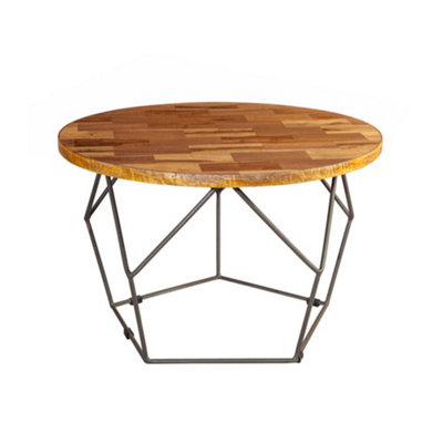  - Round Coffee Table With Metal Base
